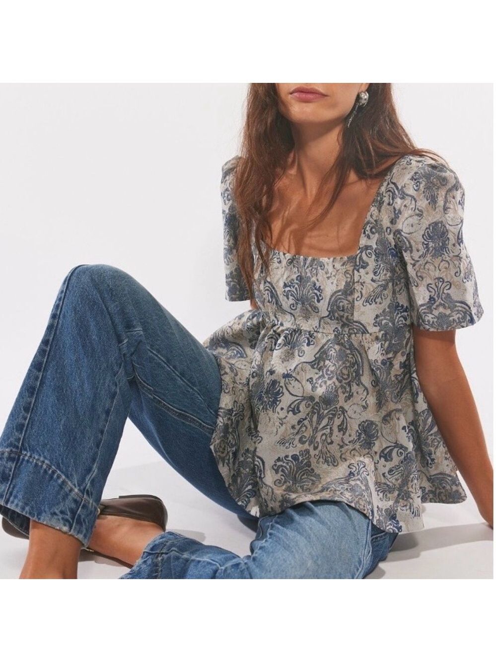 FREE PEOPLE Eloise Jaquard Blouse - Picture 3 of 10